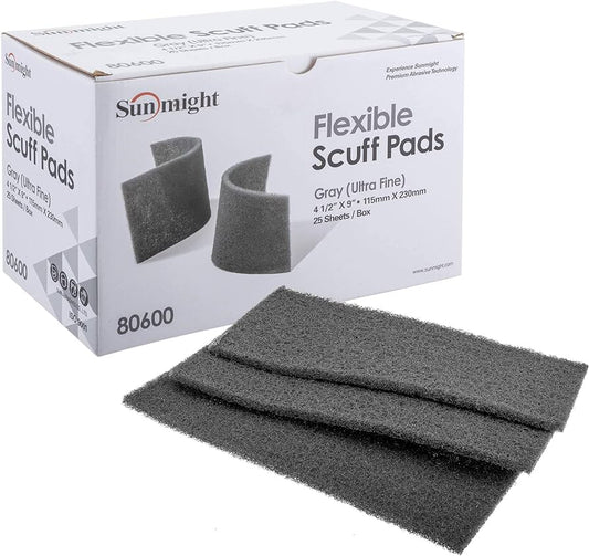 Copy of Sunmight Flex Scuff Pads 4.5" x 9" Gray Pad, 80600, 25 Pads